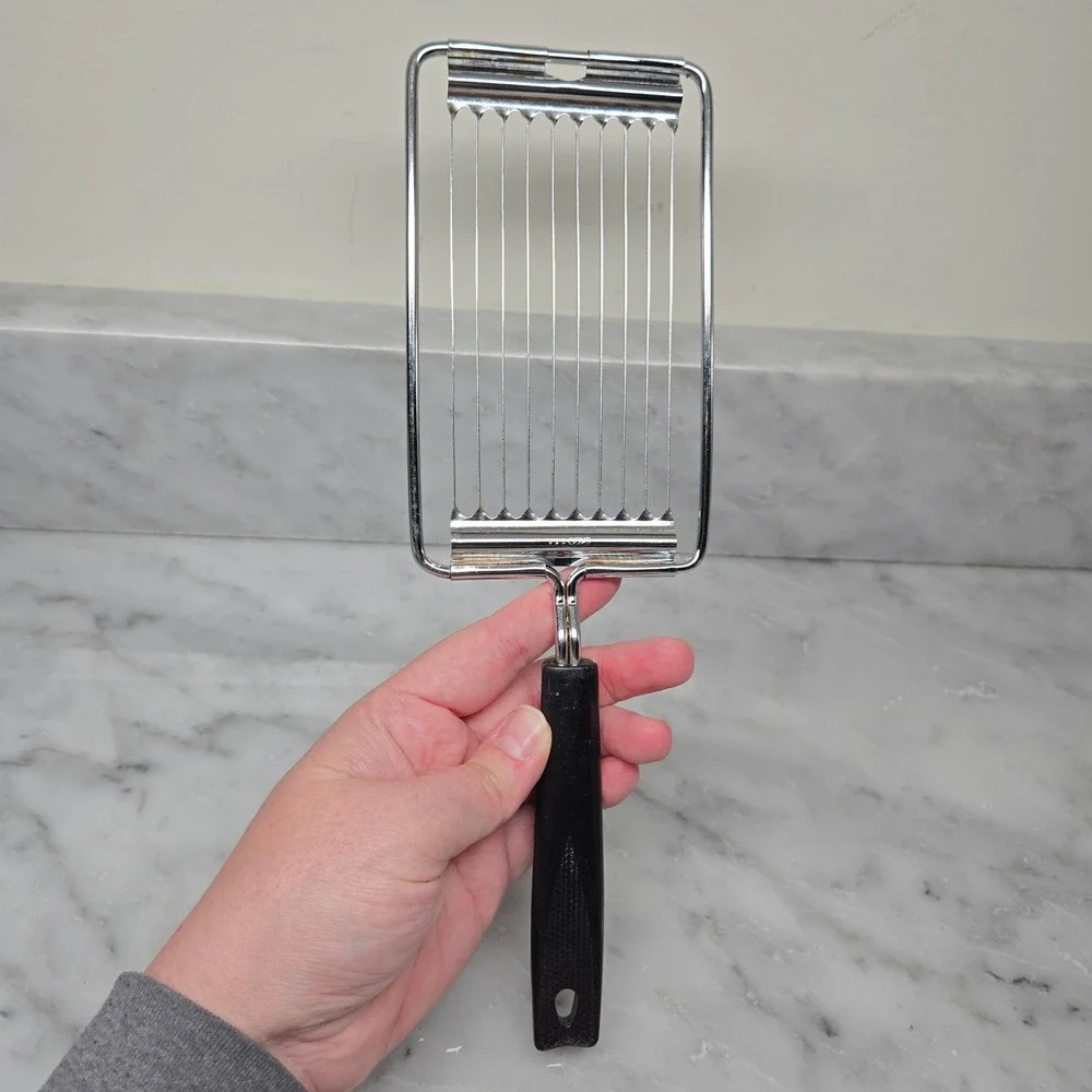VTG Ekco Slicer Stainless Tomato Cheese‎ Cutter Black Handle USA Kitchen Utensil